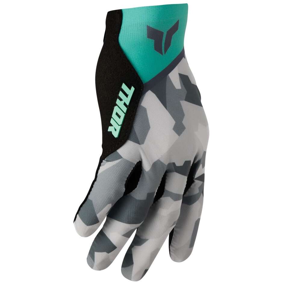 Thor Women's SPORTMODE SHADOW Cross Moto Gloves Aqua Green
