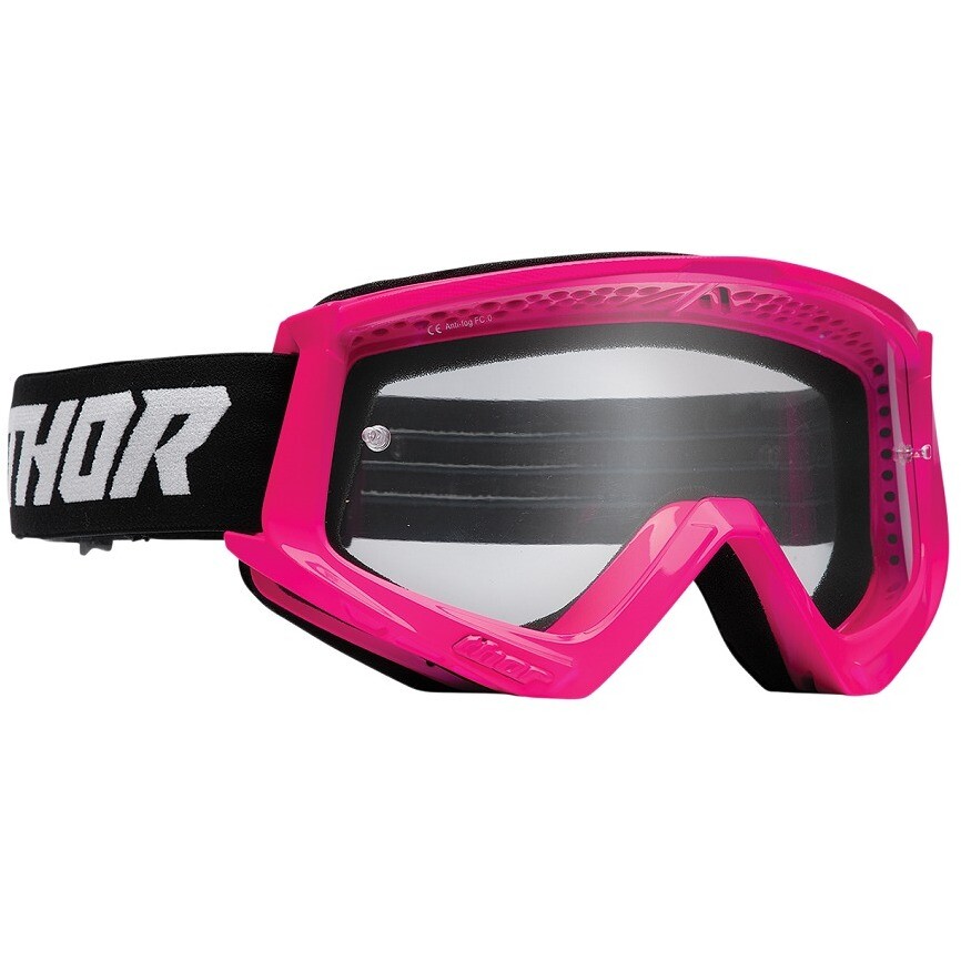 Thor Youth Combat Fluo Pink Cross Enduro Motorcycle Goggles