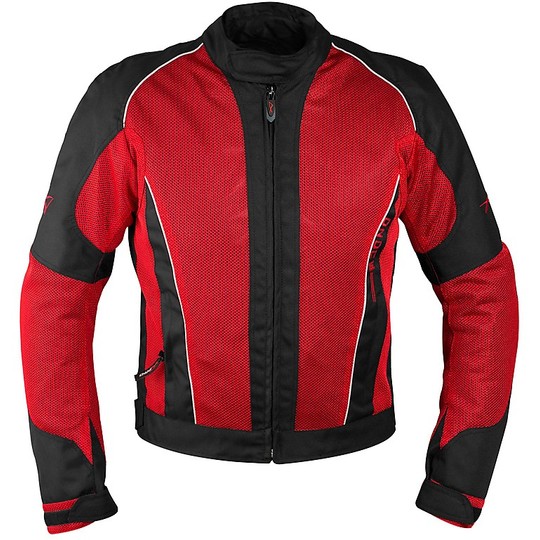 Tissu de veste de moto A-Pro Summer OZONE perforé noir rouge