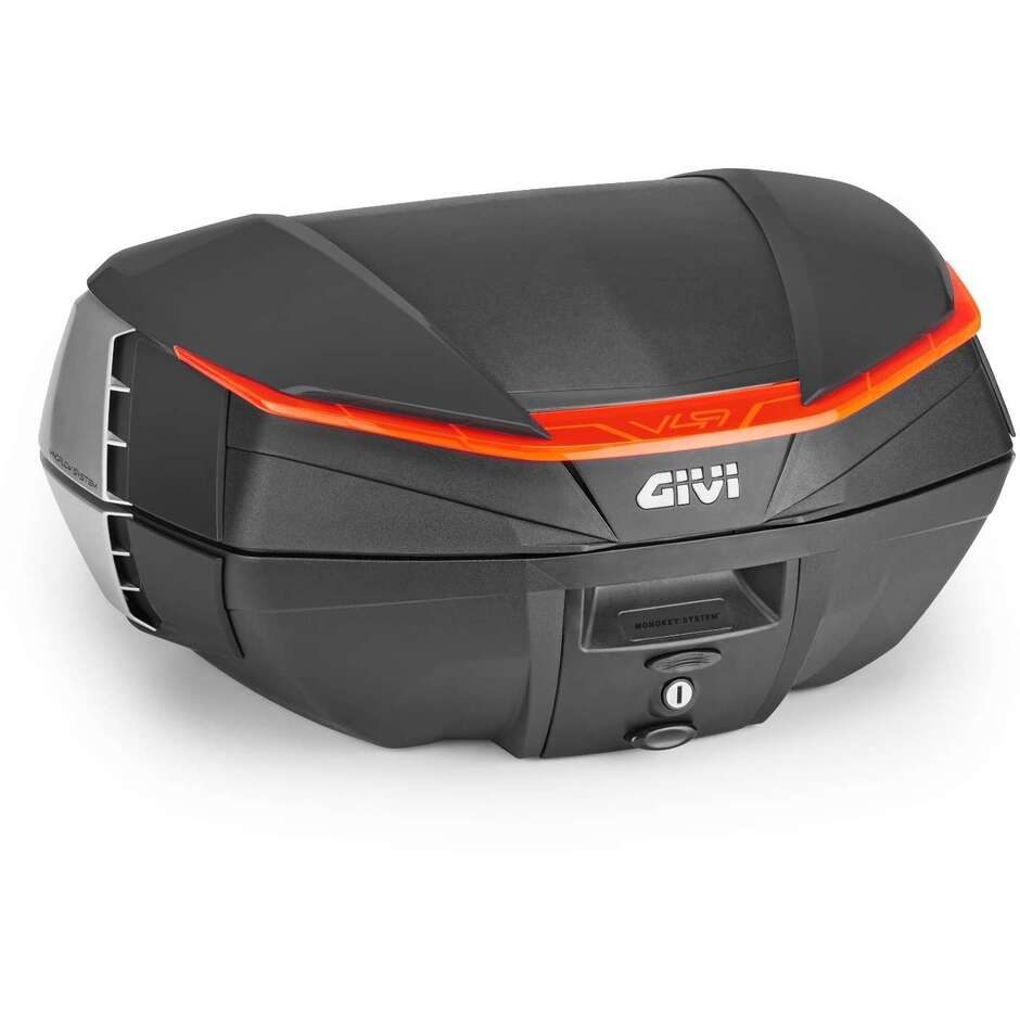 Top case moto Givi V49 AIR Monokey noir et rouge avec réflecteur