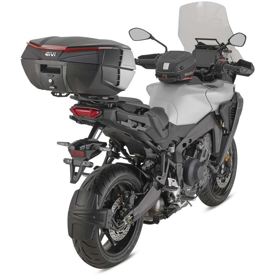 Top case moto Givi V49 AIR Monokey noir et rouge avec réflecteur