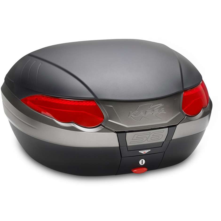 Top Case Moto Kappa K56 Monokey System Black avec Red Reflex 55/56 Lt.