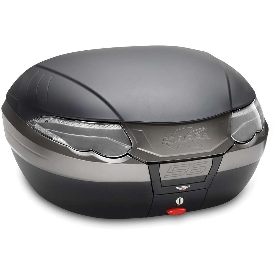 Top Case Moto Kappa K56 Monokey System Black avec réflecteurs transparents 55/56 Lt.