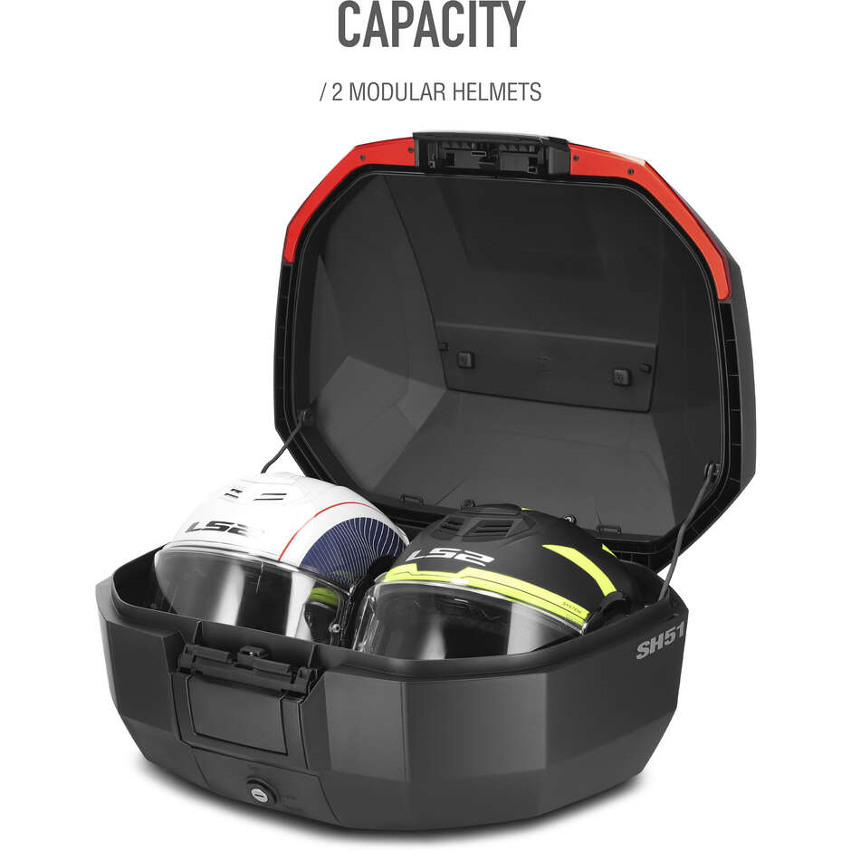 Top case moto Shad SH51, aspect carbone, 51 litres