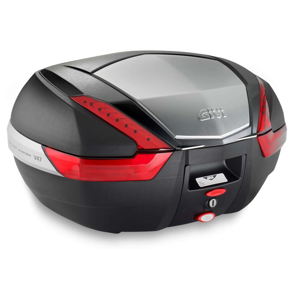 Topcase Monokey Moto Givi V47N - Topcase mit roten Reflektoren