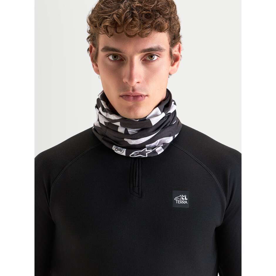 Tour de cou Alpinestars BUFF ALL TERRA PRIMALOFT pour moto, noir et gris