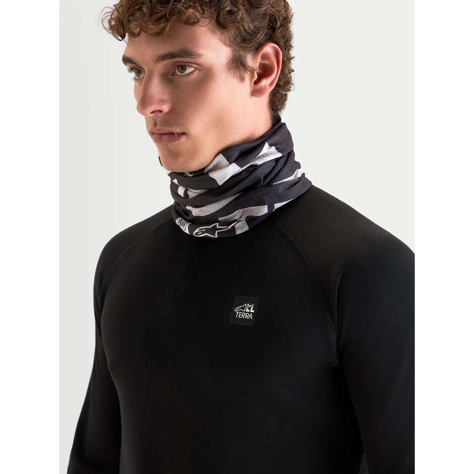 Tour de cou Alpinestars BUFF ALL TERRA PRIMALOFT pour moto, noir et gris