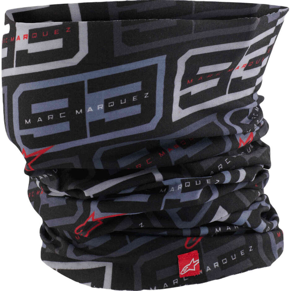 Tour de cou Alpinestars MM93 pour moto, noir anthracite et rouge vif