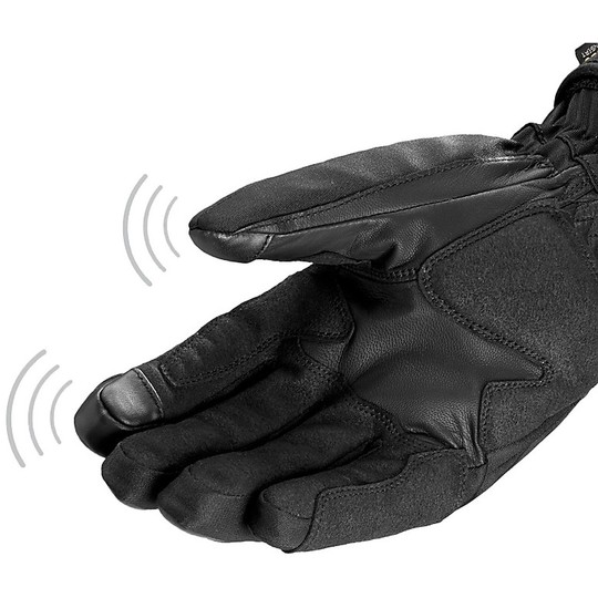 Touring H2Out Spidi ALU-PRO Motorcycle Leather Gloves Black