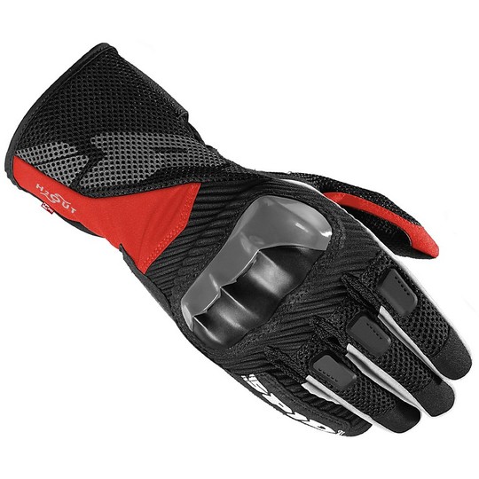 Touring H2Out Spidi Fabric Gloves RAINSHIELD Black Red