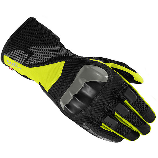 Touring H2Out Spidi Fabric Gloves RAINSHIELD Black Yellow