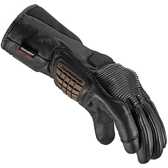 Touring H2Out Spidi FIREBIRD Leather Motorcycle Gloves Black
