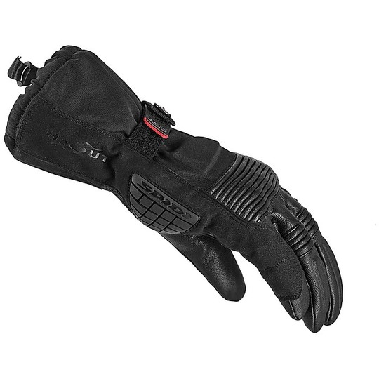 Touring H2Out Spidi GLOBETRACKER Leather and Fabric Motorcycle Gloves Black