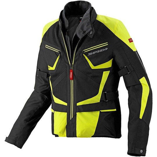 Touring H2Out Spidi Perforated Motorcycle Jacket Spidi VENTAMAX Black Yellow Fluo