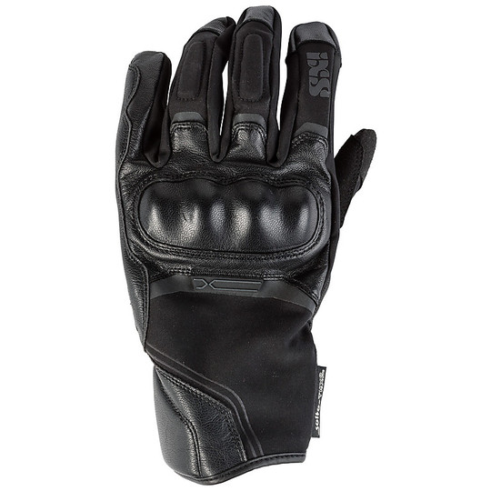 Touring Ixs ST-Plus Short-Sleeved Motorcycle Gloves in Mid-season Leather and Fabric Short Black