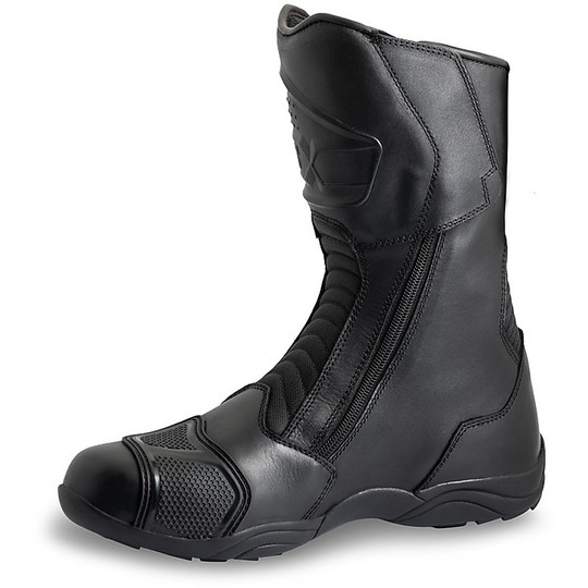 Touring Ixs Tour 2-ZIP Leather Motorcycle Boots ST + Black