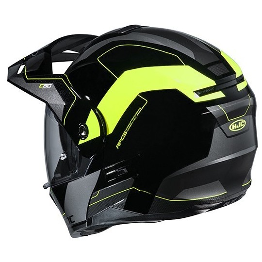 Touring Modular Motorcycle Helmet HJC C80 ROX MC4H Black Yellow Fluo