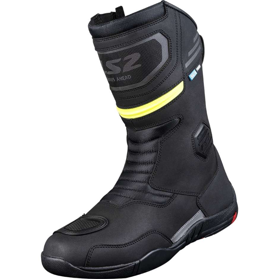 Touring Motorcycle Boots Ls2 GOBY MAN WP Black HV Yellow