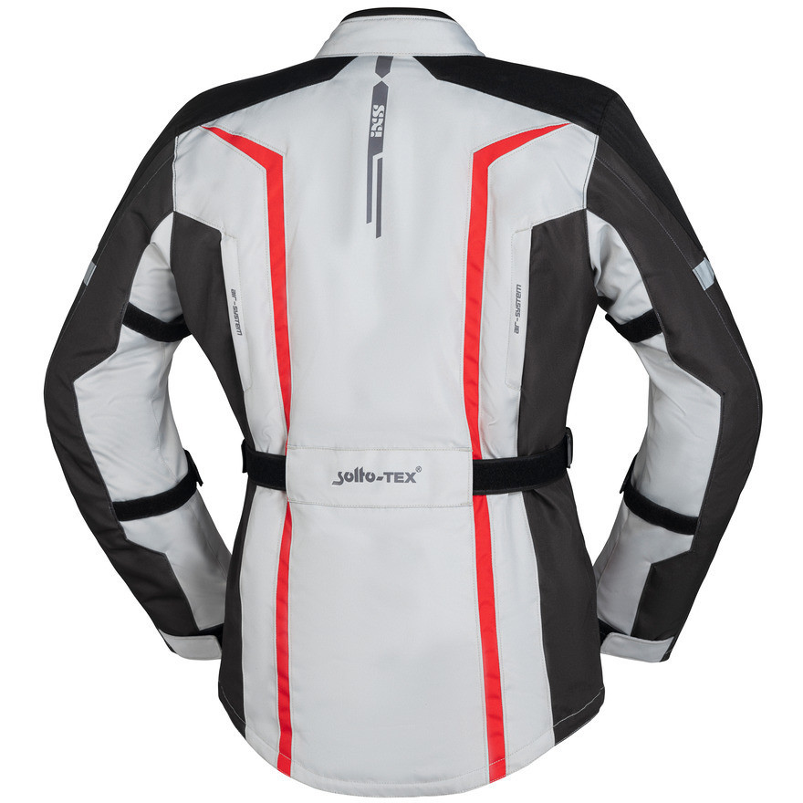 Touring Motorcycle Jacket In Ixs Evans-ST 2.0 Gray Red Fabric