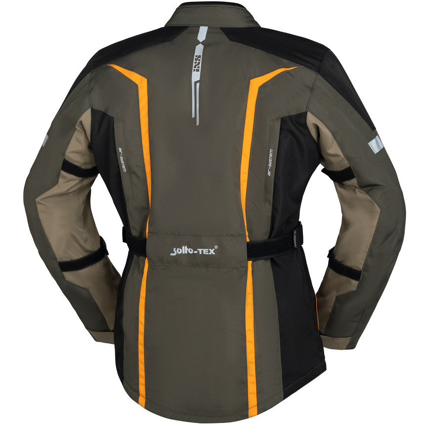 Touring Motorcycle Jacket In Ixs Evans-ST 2.0 Olive Sand Orange Fabric