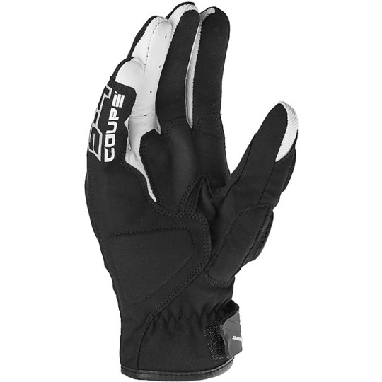 Touring Spidi S-4 Summer Leather and Fabric Motorcycle Gloves Black White
