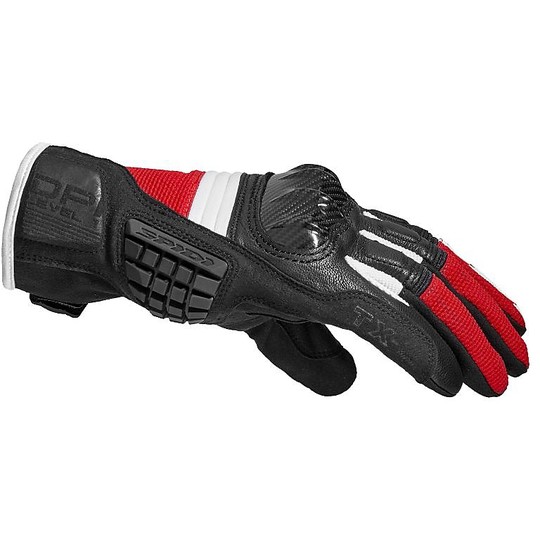 Touring Spidi TX-2 Summer Fabric Motorcycle Gloves Black Red