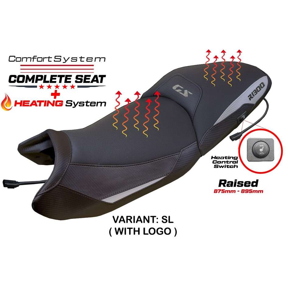 TPZ Italia complete seat, BMW specific, for the R 1300 GS 2023-2025, Dorfen Heating Comfort System model - raised