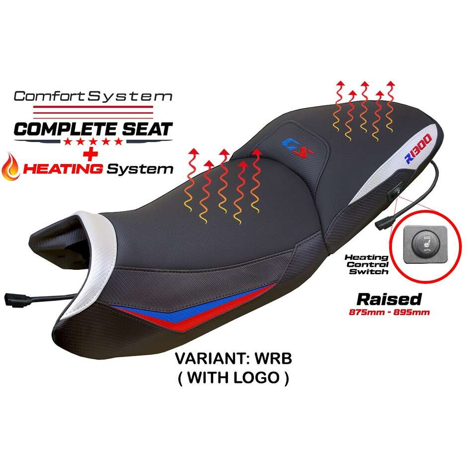 TPZ Italia complete seat, BMW specific, for the R 1300 GS 2023-2025, Dorfen Heating Comfort System model - raised