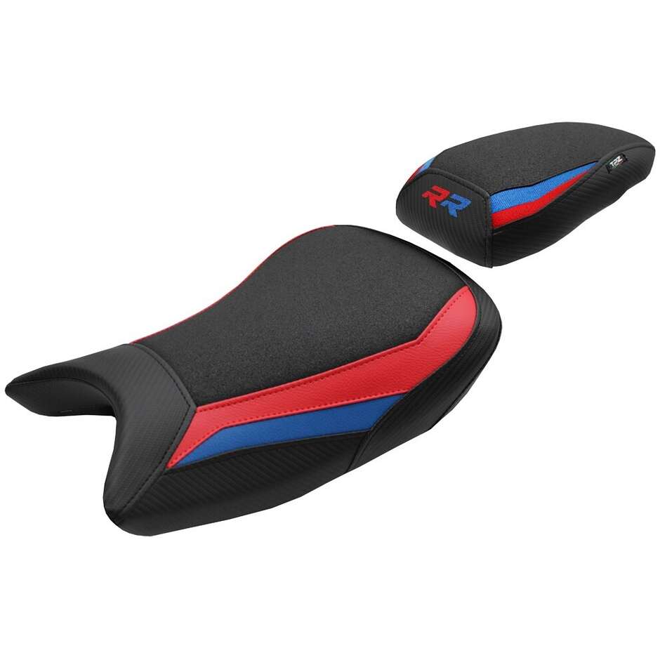 TPZ Italia complete seat, BMW specific, for the S 1000 RR 2019-2025, Varel Ultragrip model.
