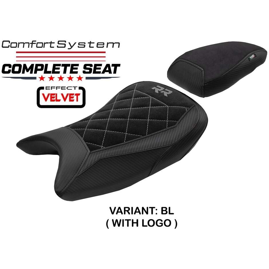 TPZ Italia complete seat, BMW specific, for the S 1000 RR 2019-2025, Varel Velvet Comfort System model.