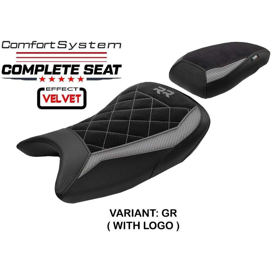 TPZ Italia complete seat, BMW specific, for the S 1000 RR 2019-2025, Varel Velvet Comfort System model.