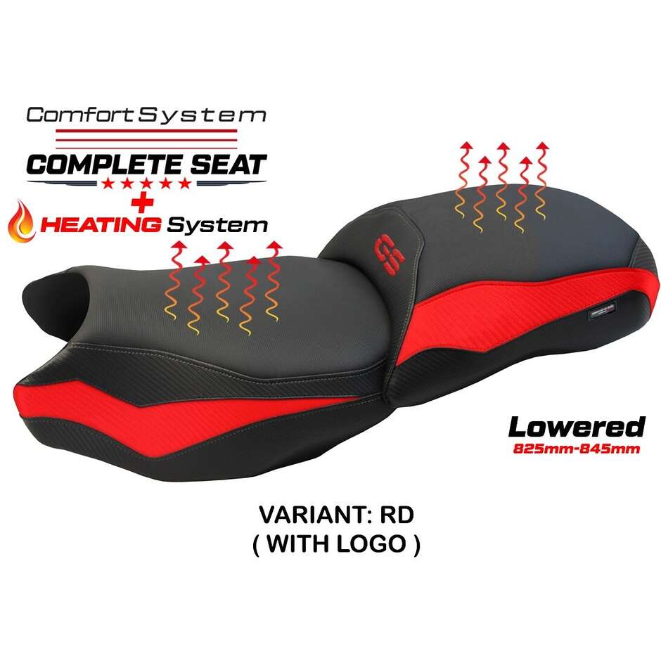 TPZ Italia Complete Seat Specific for BMW for R 1200 GS 2013-2018 Mainz Model Heating Complete Comfort Seat - Lowered