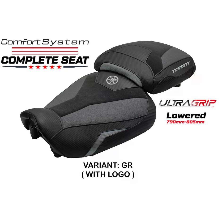 TPZ Italia Complete Seat Specific YamPer aha Tracer 9 / 9 GT 2021-2024 Model Naha Ultragrip Complete Comfort Seat - Lowered