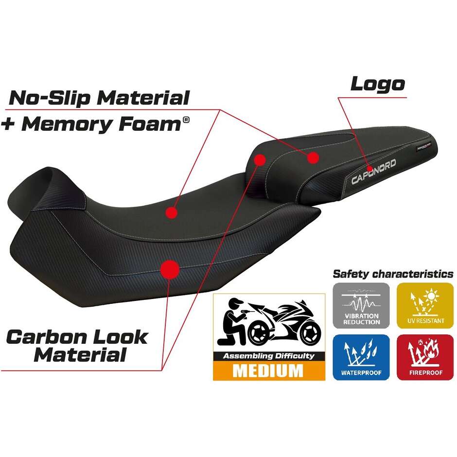 TPZ Italia Seat Cover Specific for Aprilia Caponord 1200 2013 - 2017 Model Nuoro 2 Comfort System