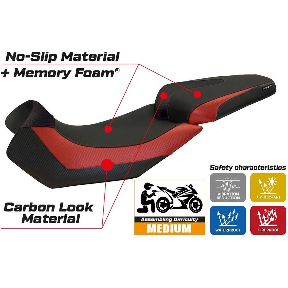 TPZ Italia Seat Cover Specific for Aprilia Caponord 1200 2013 - 2017 Model Nuoro 2 Comfort System