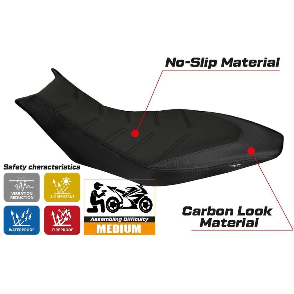 TPZ Italia Seat Cover Specific for Aprilia Dorsoduro 750 - 900 - 1200 2010-2020 Trieste Ultragrip Model