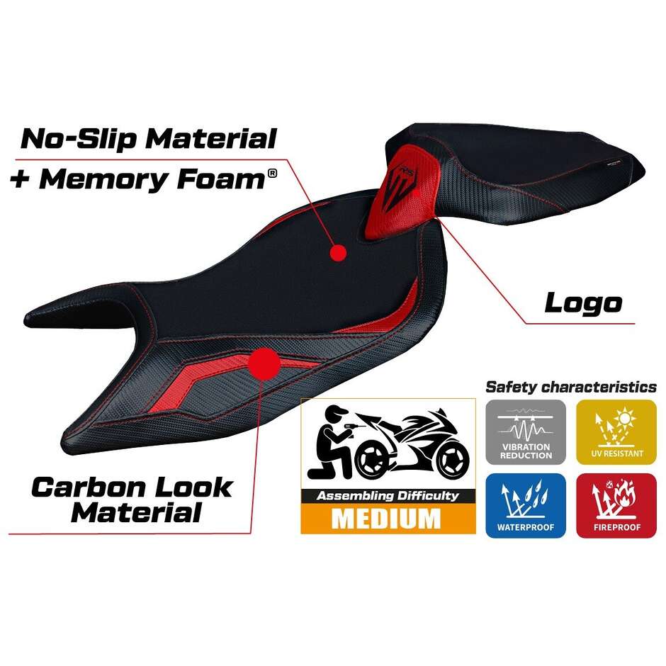 TPZ Italia Seat Cover Specific for Aprilia RS 660 2021-2025 Model Naxos Comfort System