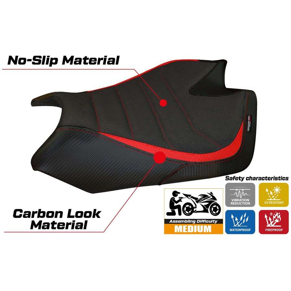 TPZ Italia Seat Cover Specific for Aprilia RSV4 2009-2020 Model Barrie Ultragrip Comfort System