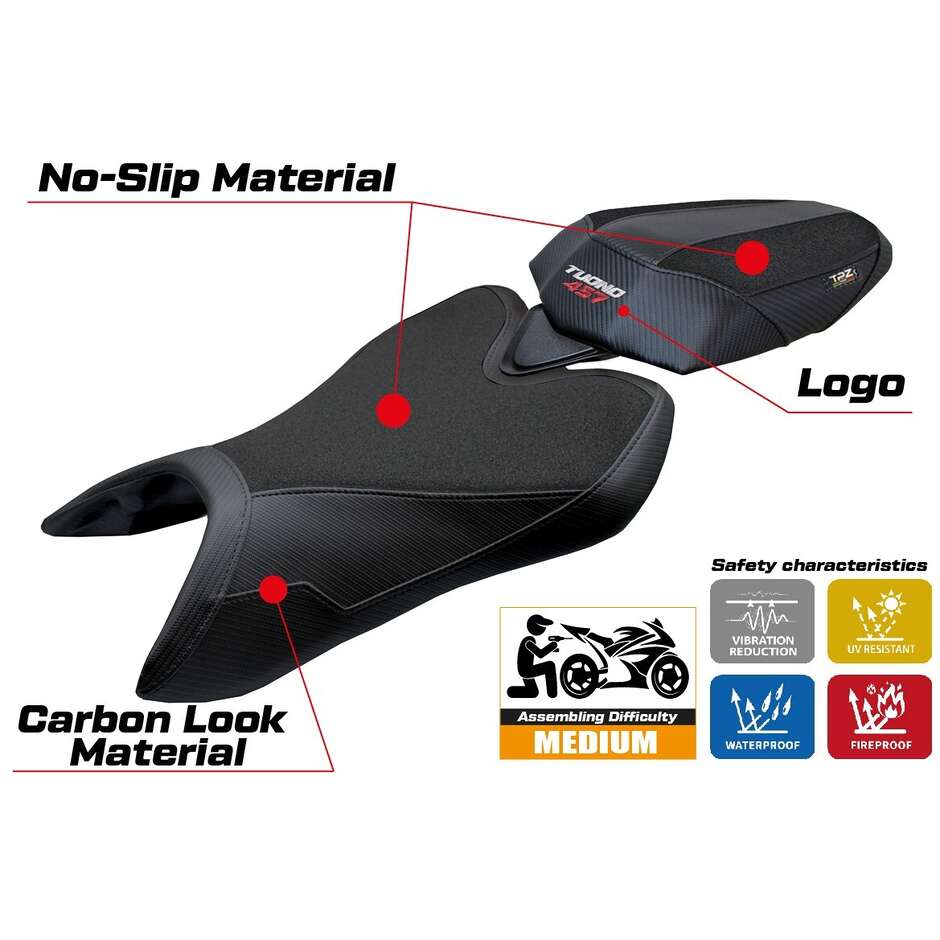 TPZ Italia Seat Cover Specific for Aprilia Tuono 457 2025 Model Vignesh Ultragrip