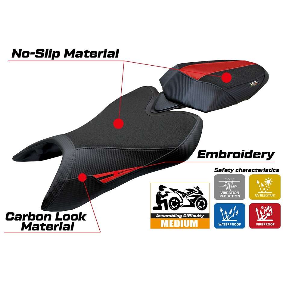 TPZ Italia Seat Cover Specific for Aprilia Tuono 457 2025 Model Vignesh Ultragrip