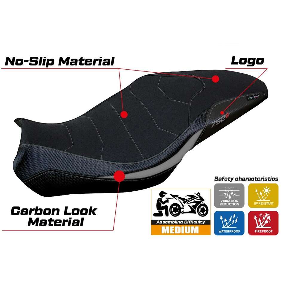 TPZ Italia Seat Cover Specific for Benelli 752 S 2019-2025 Lima Ultragrip Model