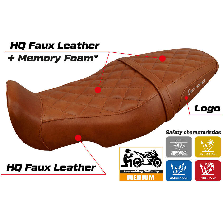 TPZ Italia Seat Cover Specific for Benelli Leoncino 800 2022-2025 Model Camberra Comfort System