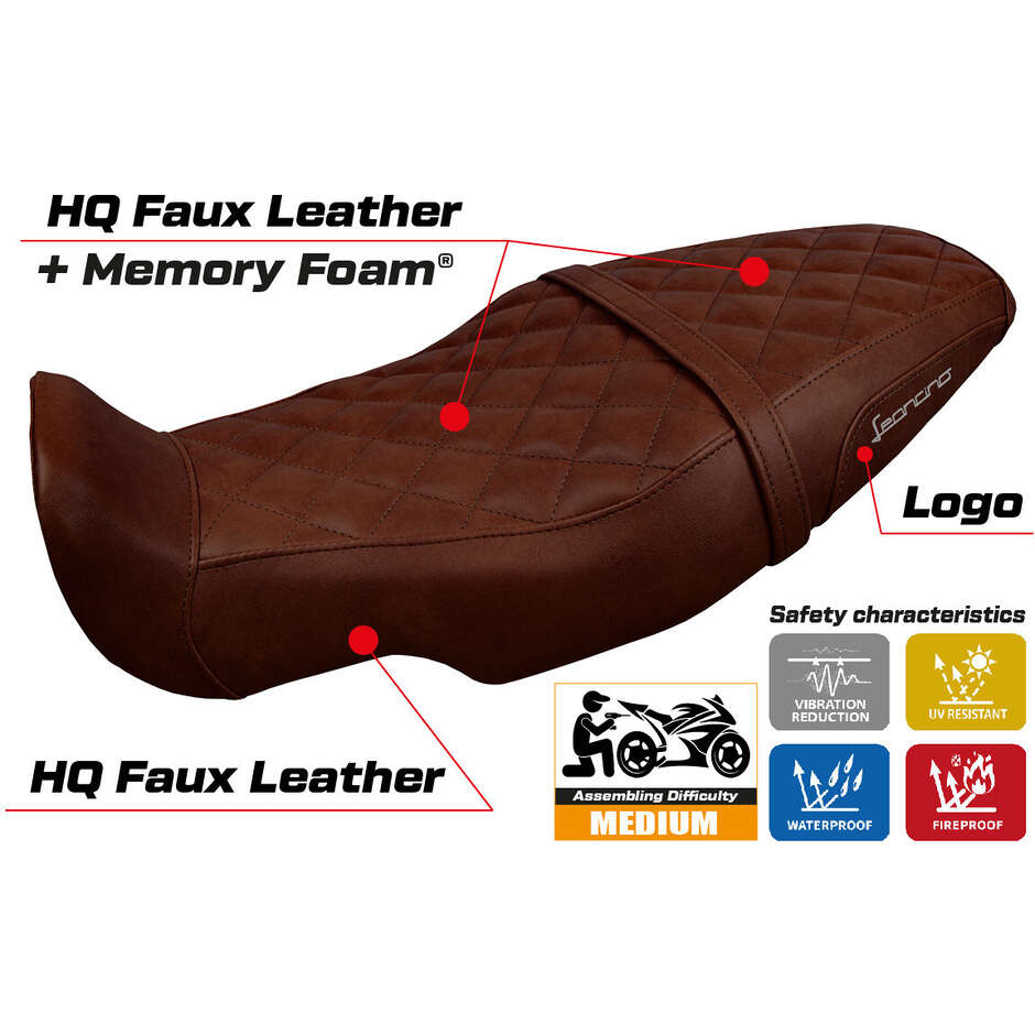 TPZ Italia Seat Cover Specific for Benelli Leoncino 800 2022-2025 Model Camberra Comfort System