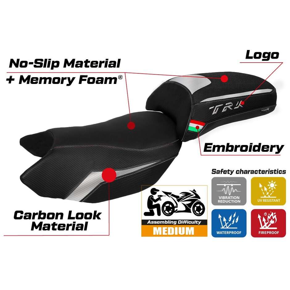 TPZ Italia Seat Cover Specific for Benelli TRK 502 2017-2025 Model Merida Comfort System