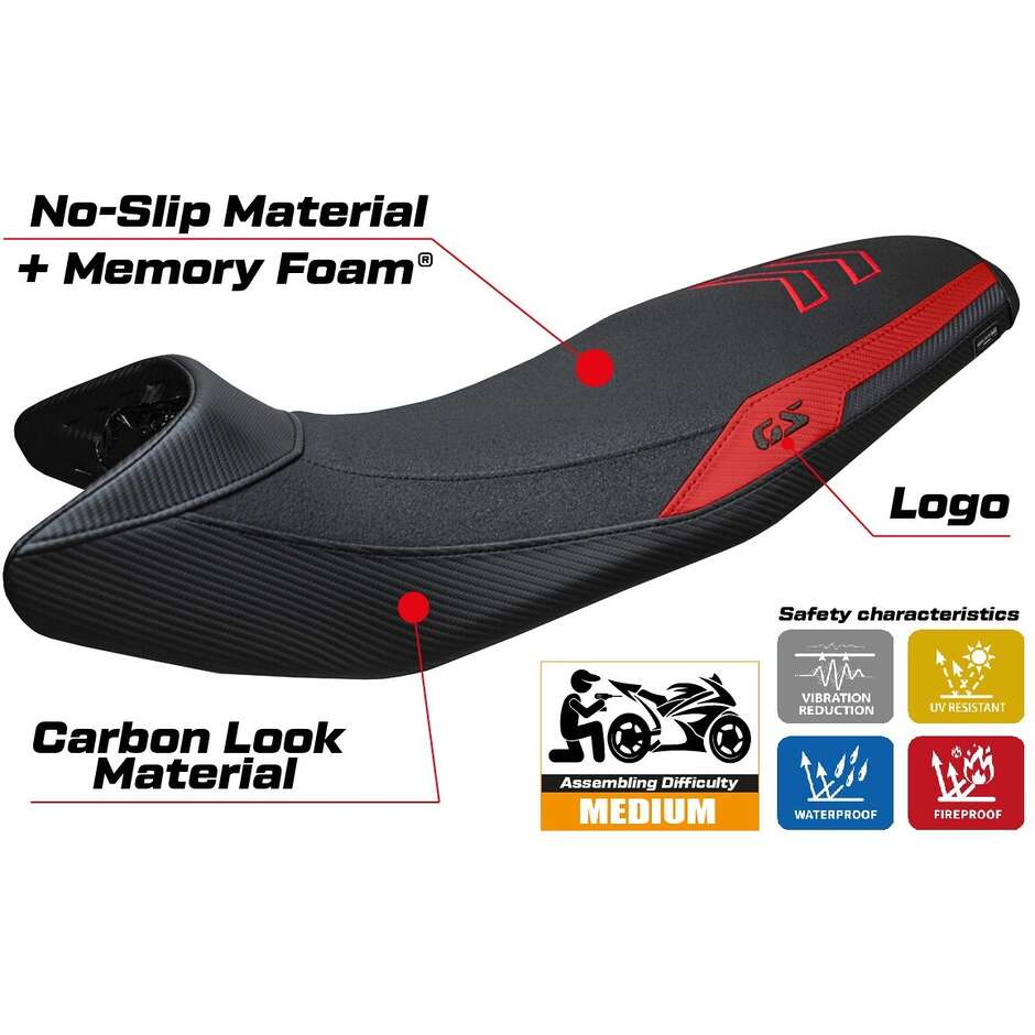 TPZ Italia Seat Cover Specific for BMW F 900 GS 2024-2025 Model Nemo Ultragrip Comfort System