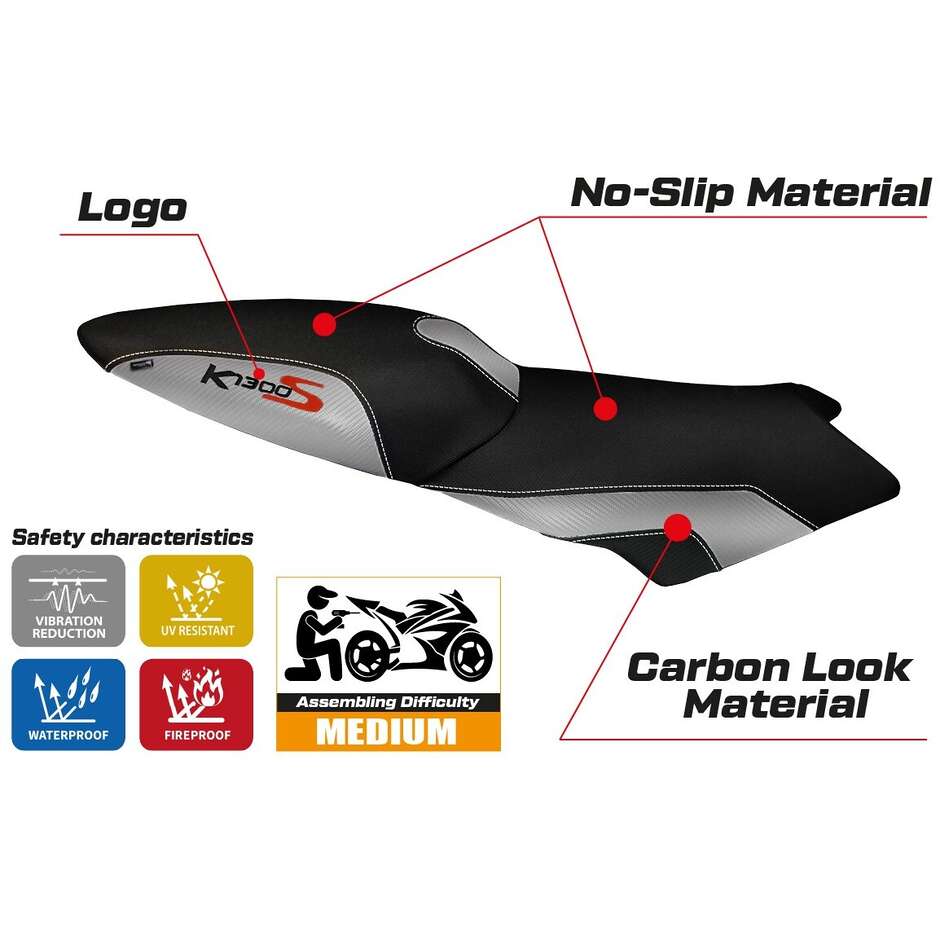 TPZ Italia Seat Cover Specific for BMW K 1300 S 2009 - 2016 Model Lariano 2