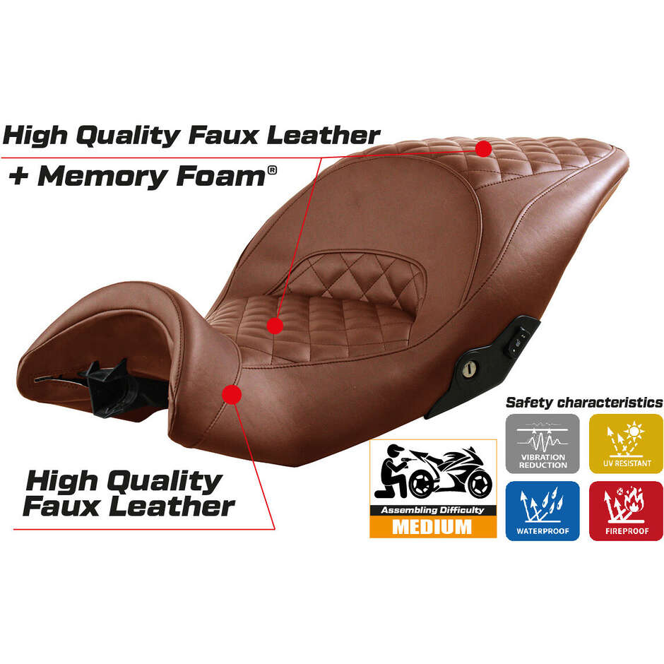 TPZ Italia Seat Cover Specific for BMW K 1600 GTL 2010-2025 Model Diamond Comfort System