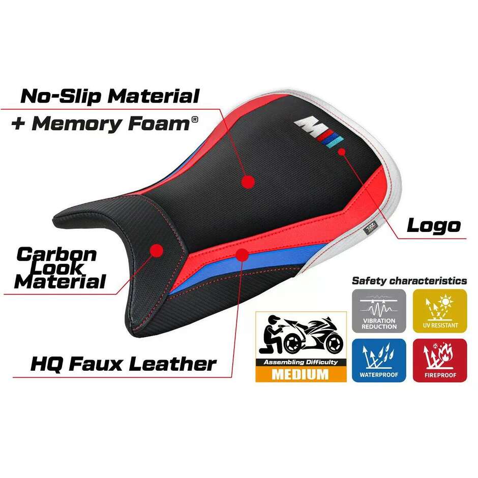 TPZ Italia Seat Cover Specific for BMW M 1000 R 2022-2025 Model Nerja Comfort System