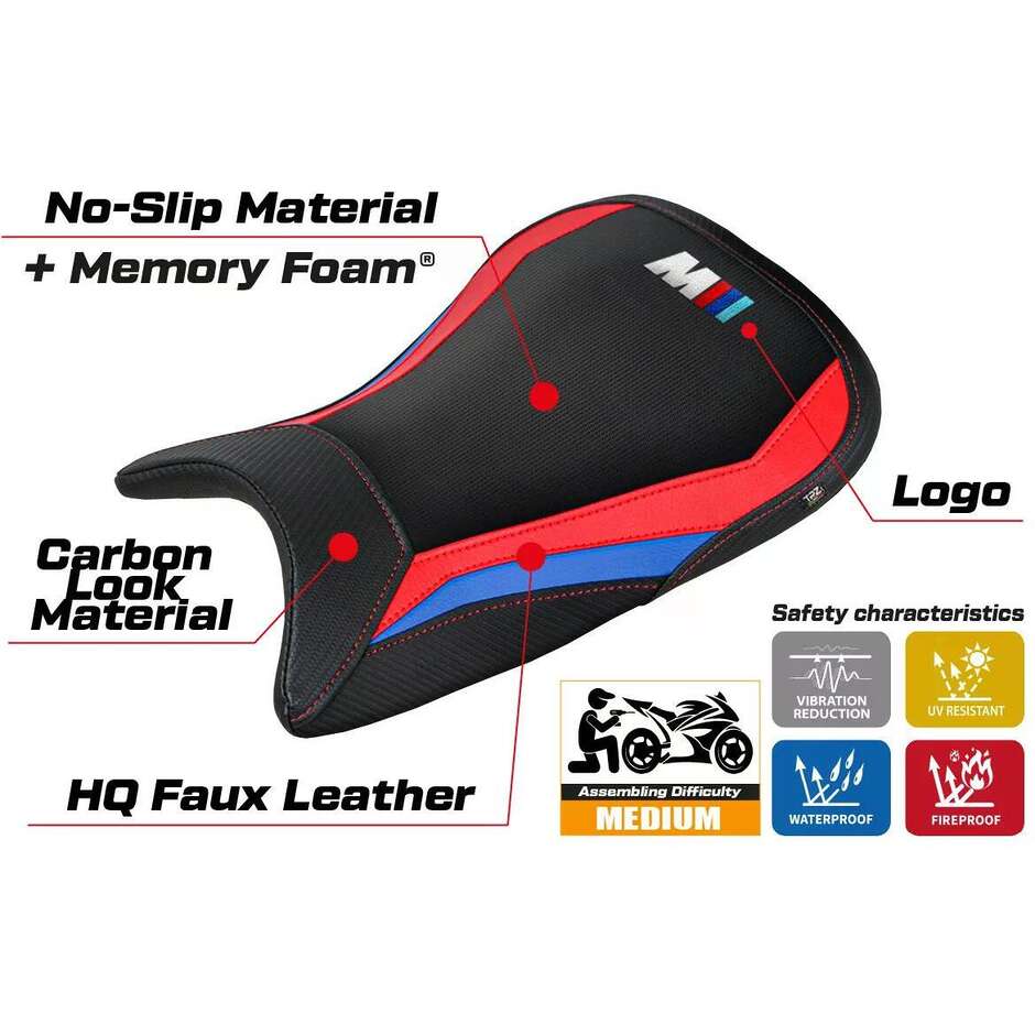 TPZ Italia Seat Cover Specific for BMW M 1000 R 2022-2025 Model Nerja Comfort System