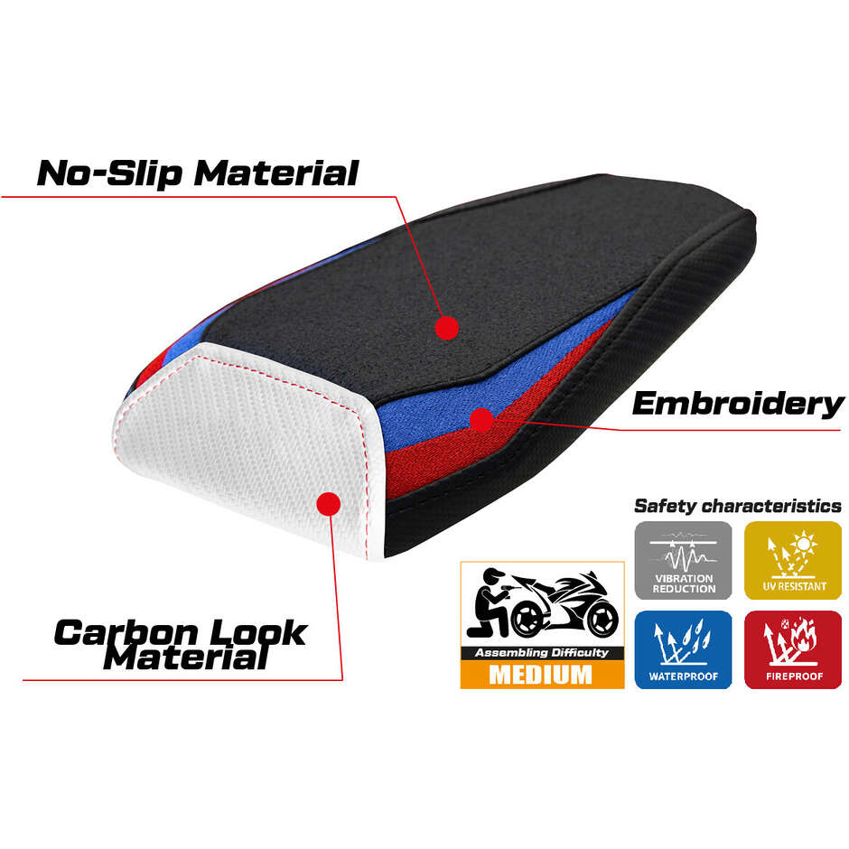 TPZ Italia Seat Cover Specific for BMW M 1000 RR 2021 - 2022 Dresda Ultragrip Model